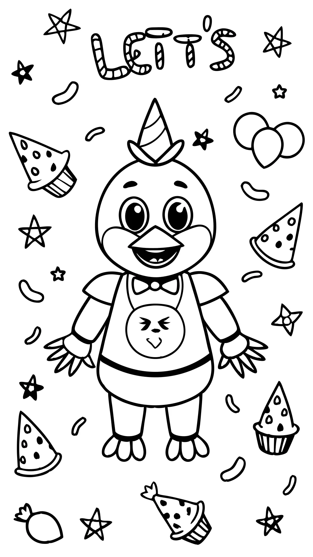 Chica Five Nights en las páginas para colorear de Freddy